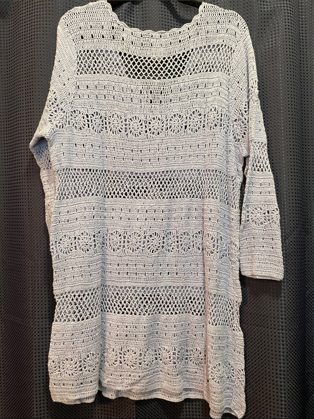 Country Blue Crochet Swim Coverup Tunic - Brand Unknown - Picture 4 of 16